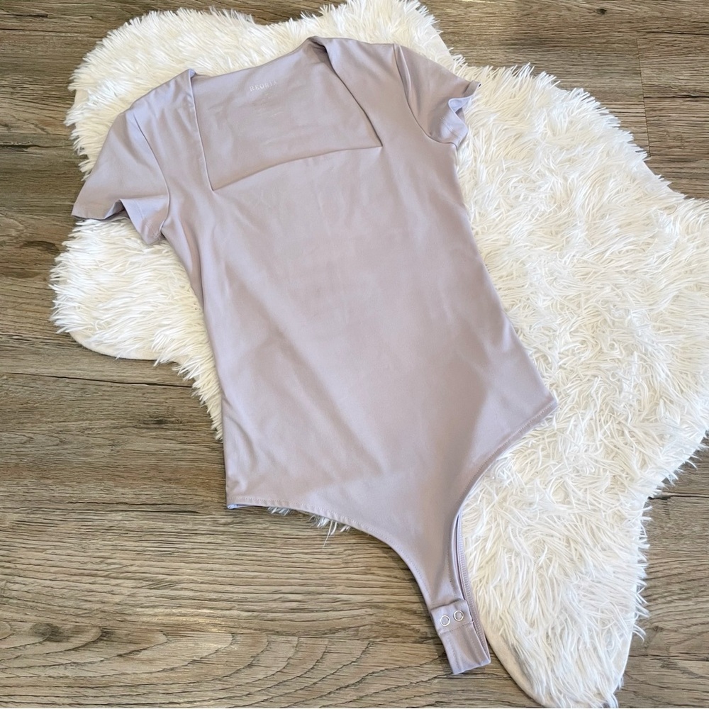 Reoria Bodysuit Square Neck Lavender Coconut Girl Clean Quiet Luxury Aesthetic